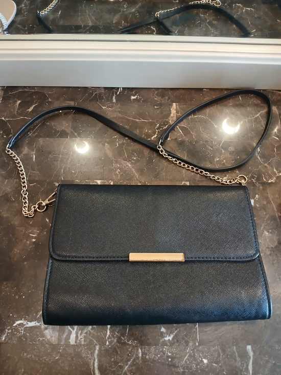 H&M Handbags - H&M Black Crossbody Bag with Gold Chain Detail